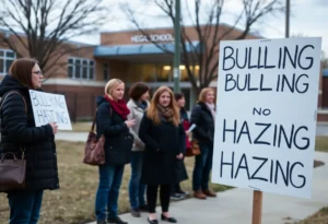 Protest against bullying and hazing at Central Catholic High School.