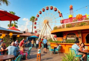Ferris wheel at Elsewhere Too bar in North San Antonio