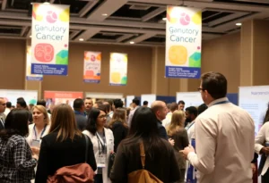 Healthcare professionals networking at the ESMO 2025 conference