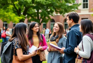 Students discussing campus renaming proposal