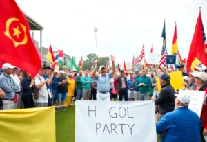 Golf fans celebrating at Brackenridge Park Golf Course