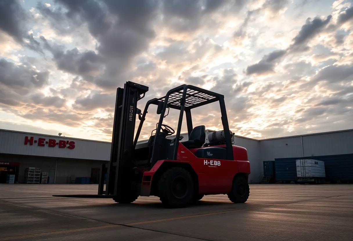 H-E-B warehouse scene depicting emergency response