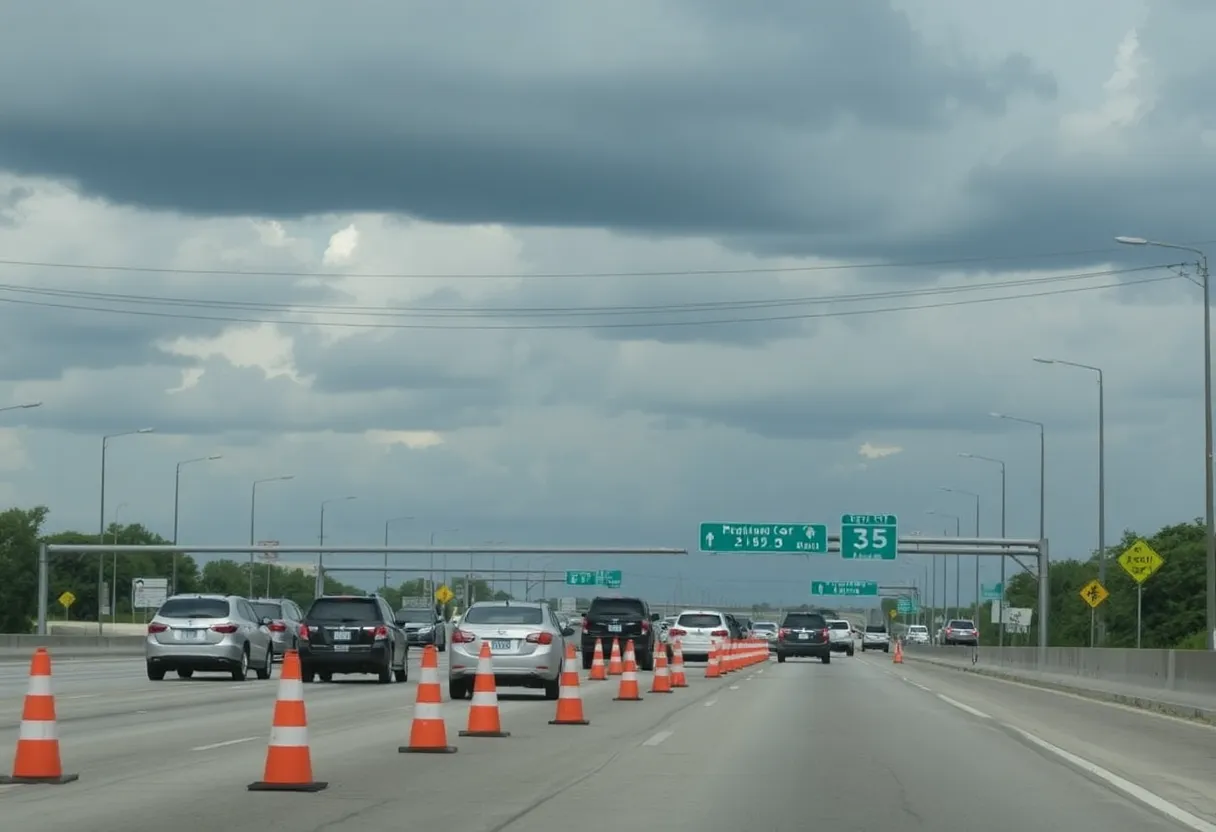 Lane closure on Interstate 35 in San Antonio