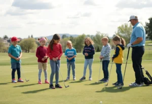Kids participating in junior golf sessions at Riverside Golf Course in San Antonio.