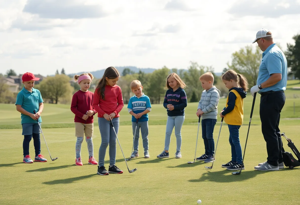 Kids participating in junior golf sessions at Riverside Golf Course in San Antonio.