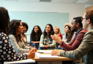 Participants in a leadership training session