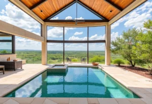 Luxurious property in San Antonio's Hill Country with stunning views.