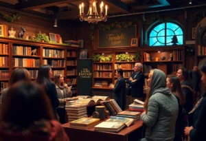 Book launch event for Martha Wells' Queen Demon at a bookstore