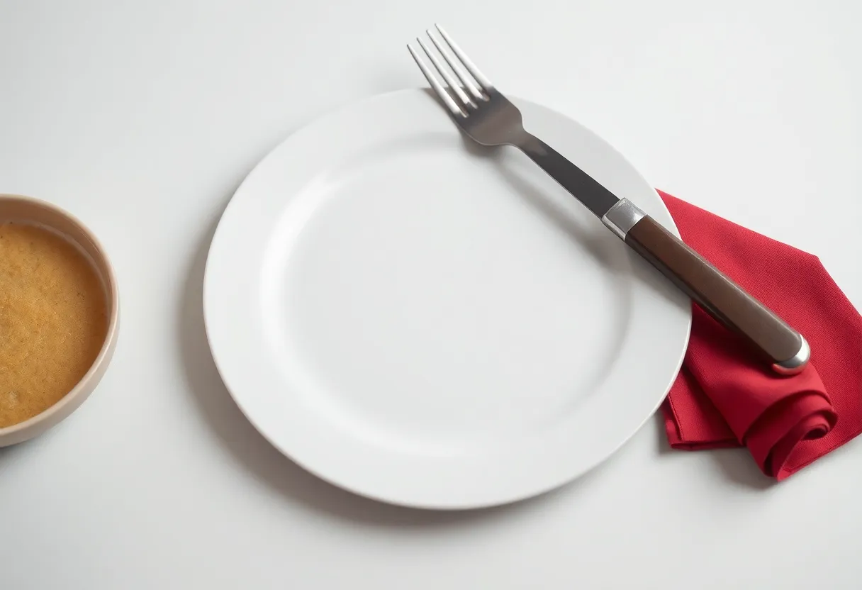 Empty plate symbolizing meal delivery service suspension