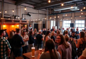Guests enjoying craft beers at the Meanwhile Brewing pop-up event.