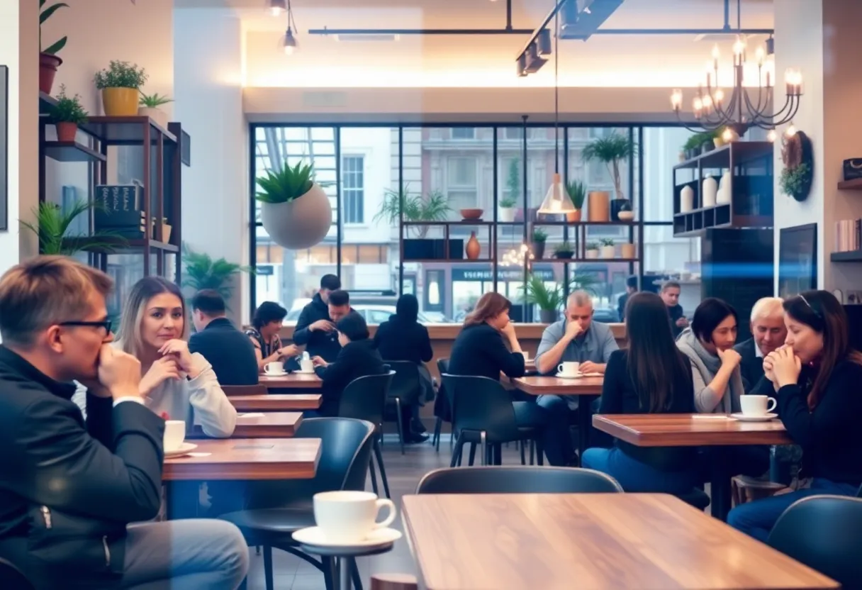 Interior view of a new Merit Coffee café in Houston