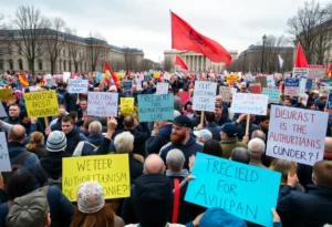 Crowd gathering for No Kings protest in Austin