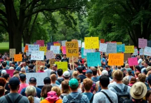 Crowd at San Antonio No Kings Protest