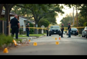 Police officers investigating a shooting in San Antonio