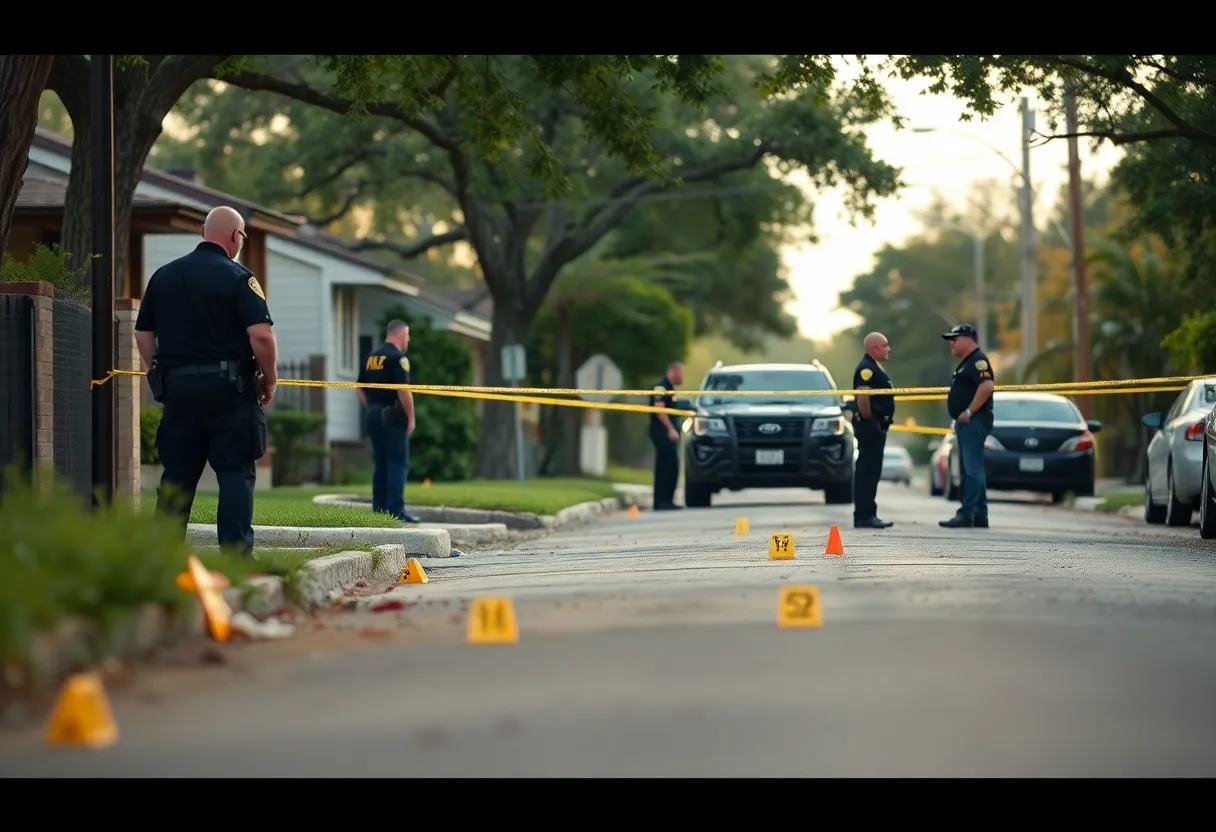 Police officers investigating a shooting in San Antonio