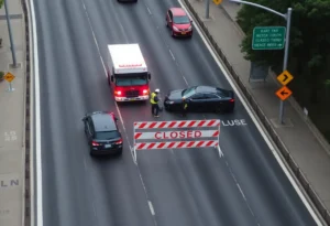 Emergency responders at a two-vehicle crash scene on Bandera Road in San Antonio.