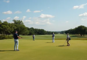 Golfers discussing on a Texas golf course