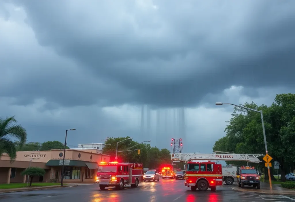 Heavy rainfall in San Antonio causing potential flooding