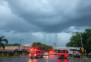 Heavy rainfall in San Antonio causing potential flooding