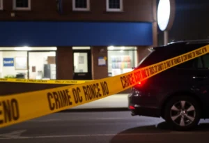 Crime scene in San Antonio with police tape