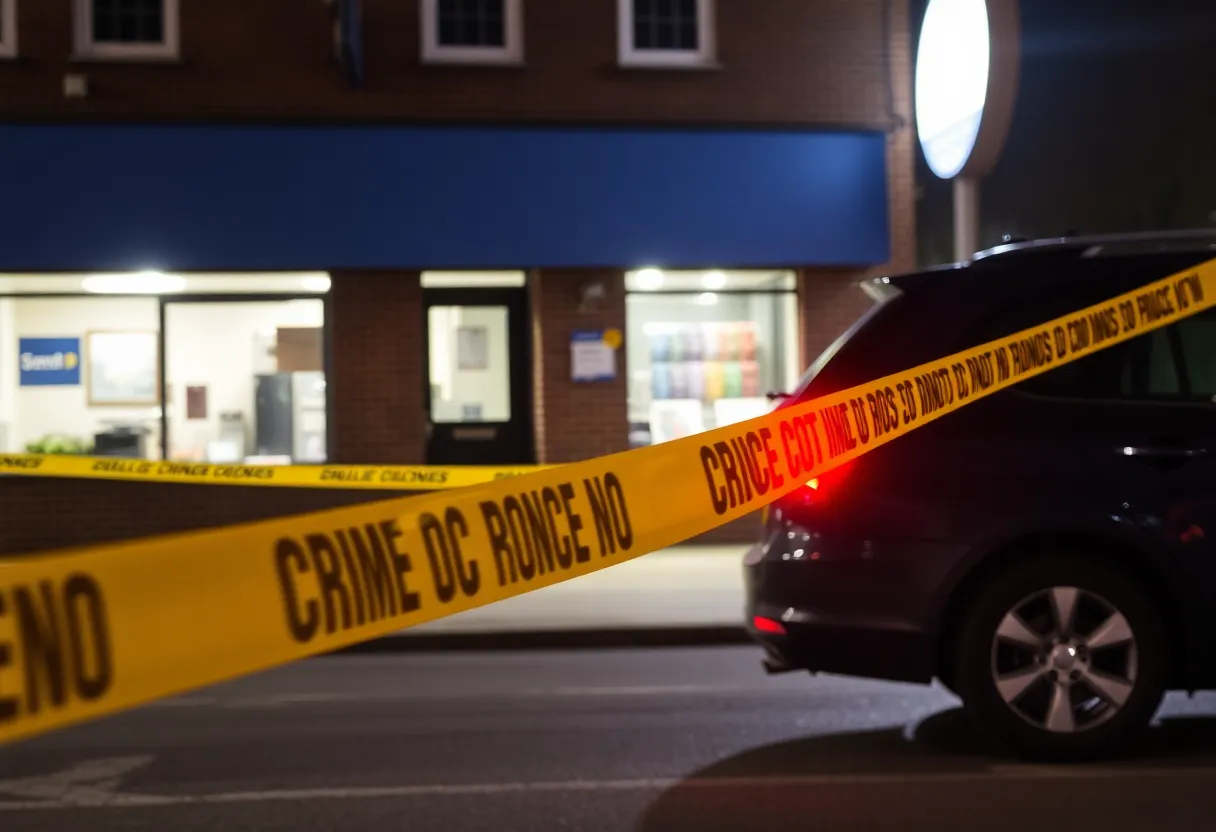 Crime scene in San Antonio with police tape