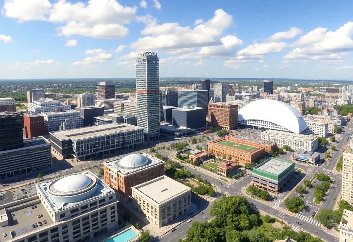 Conceptual design of San Antonio's Project Marvel development showcasing new facilities.