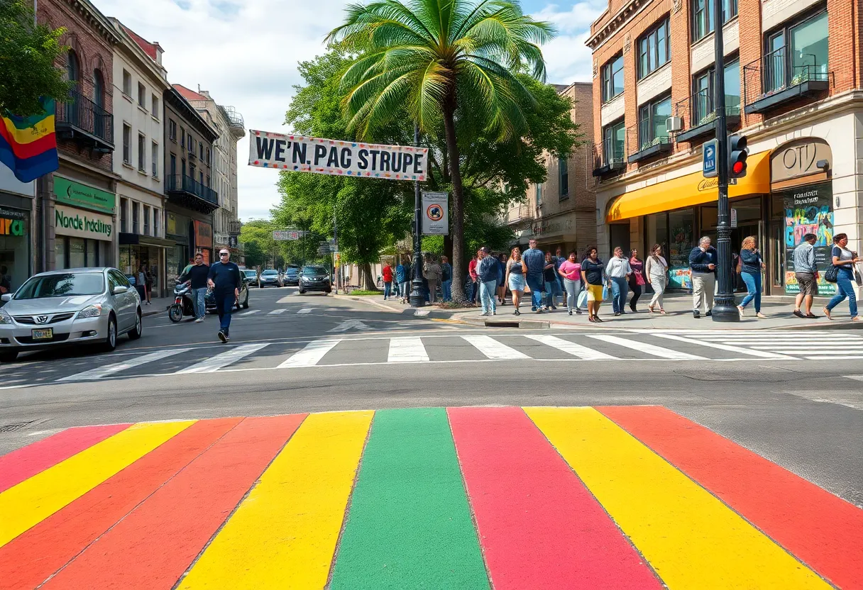 Rainbow Crosswalk in San Antonio's Pride Cultural Heritage District