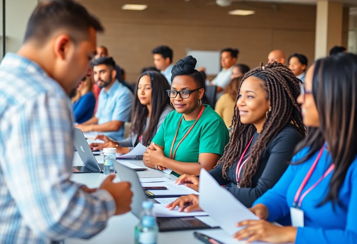 Community training event for the Ready to Work program in San Antonio.