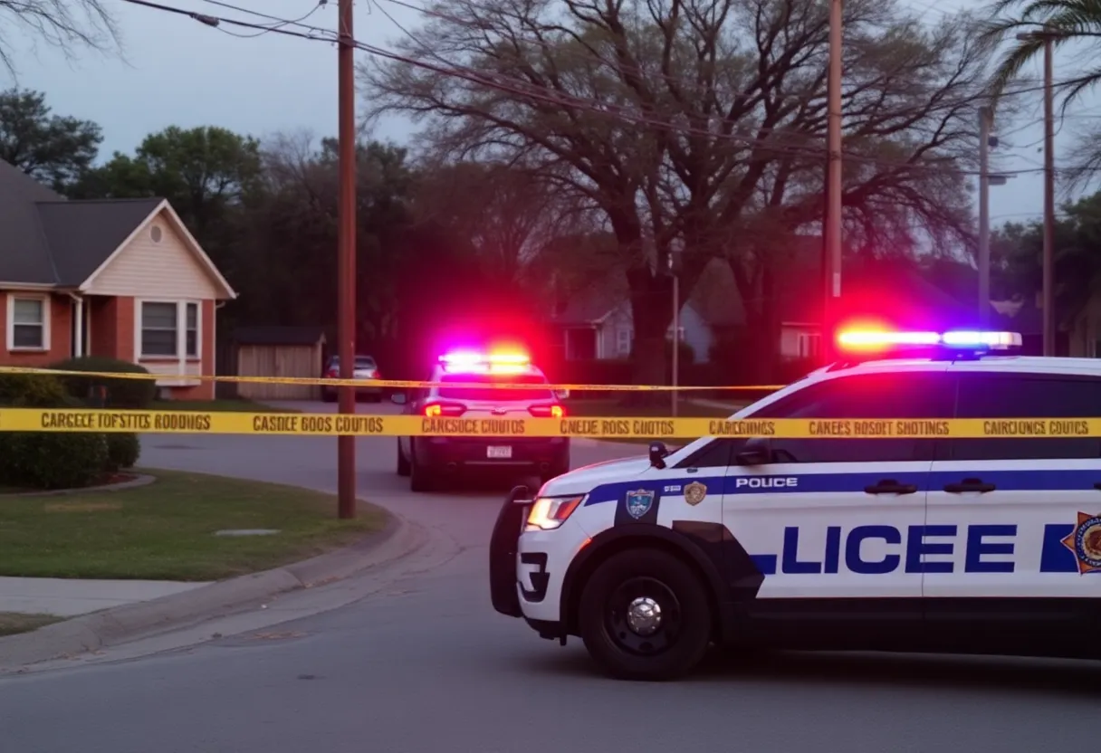 Police at the scene of a shooting in San Antonio