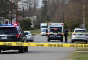 Emergency response vehicles at a shooting scene in San Antonio