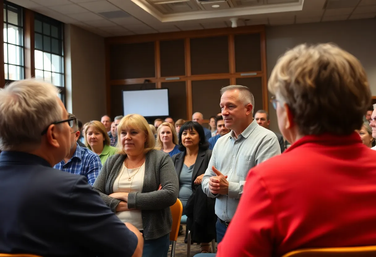 A lively town hall meeting discussing Spurs arena funding