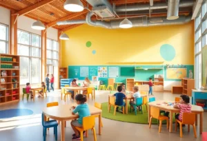 Children engaging in activities at the South Education Center.