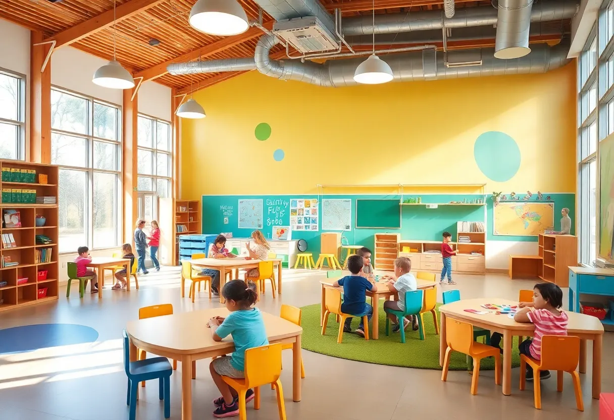 Children engaging in activities at the South Education Center.