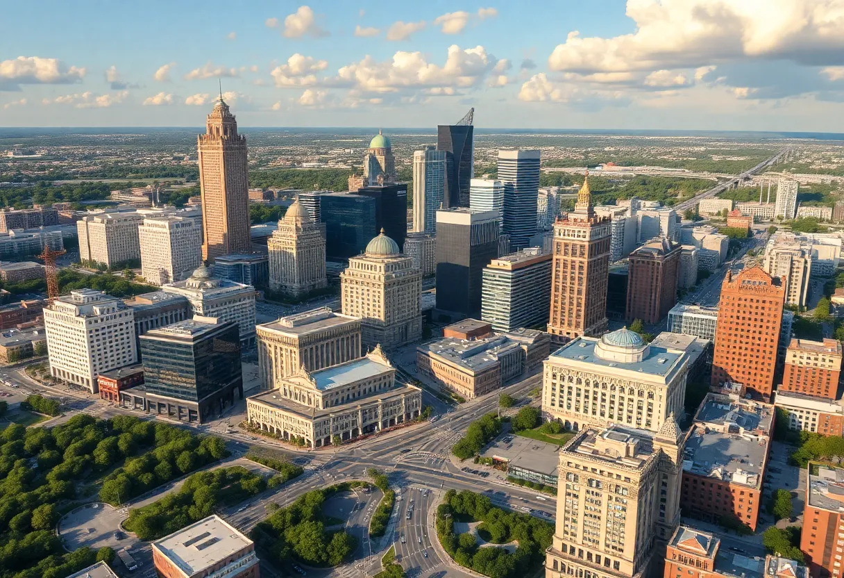 Artist's rendering of new sports and entertainment district in San Antonio.