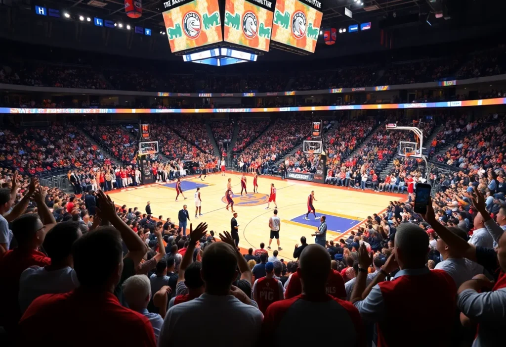 Fans at the San Antonio Spurs vs Brooklyn Nets game