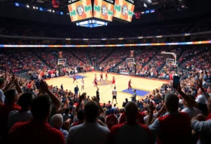 Fans at the San Antonio Spurs vs Brooklyn Nets game