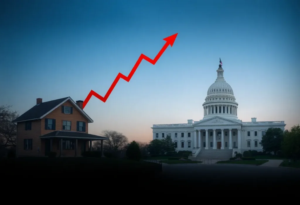 Illustration of mortgage rates stability amidst government shutdown.