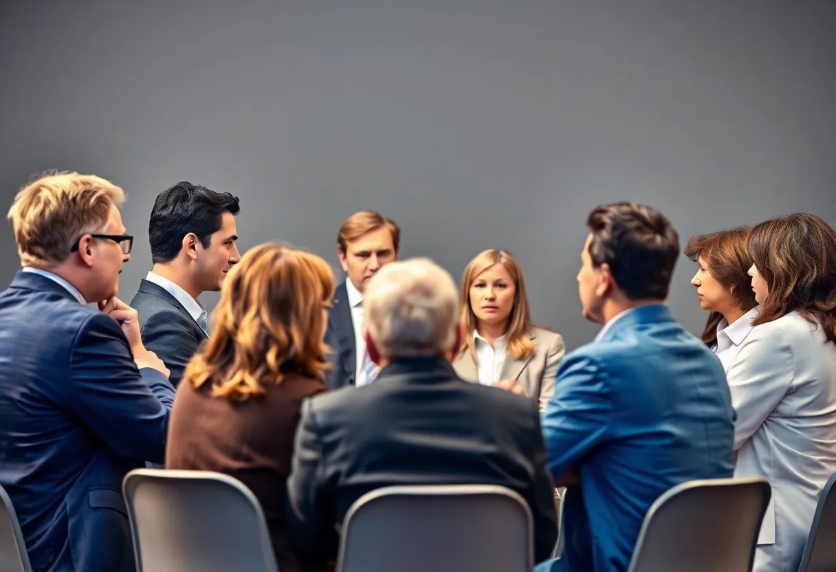 Conceptual image illustrating conflicting ideologies in political advocacy.