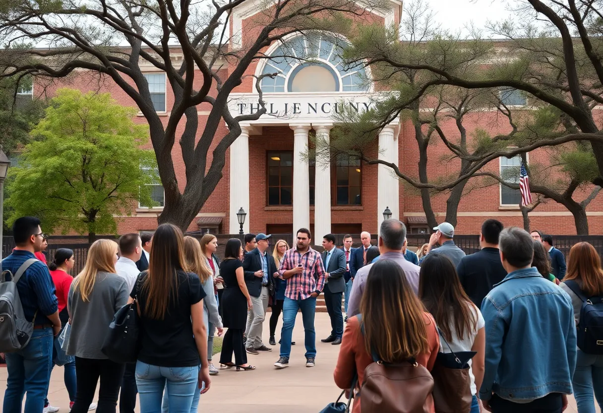 Students discussing a controversial event on a university campus