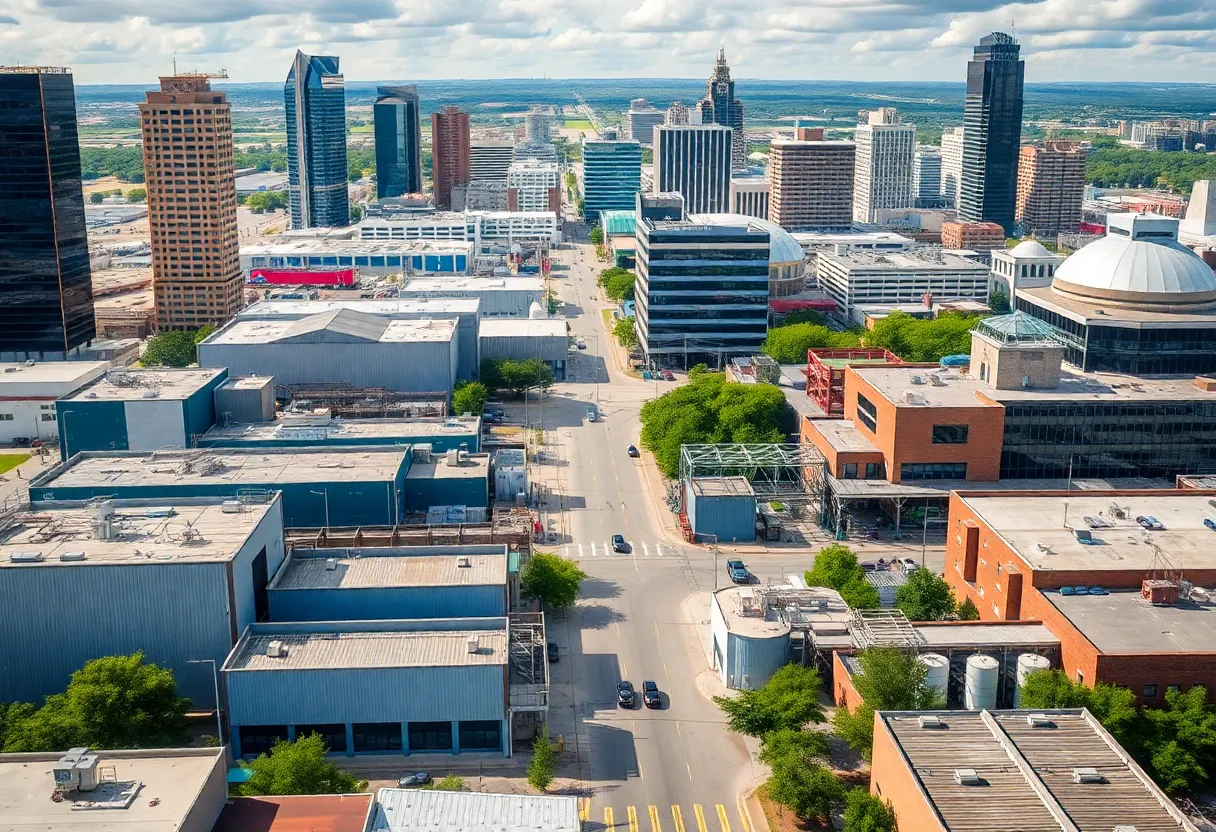 Cityscape of Austin, Texas with a focus on manufacturing startups