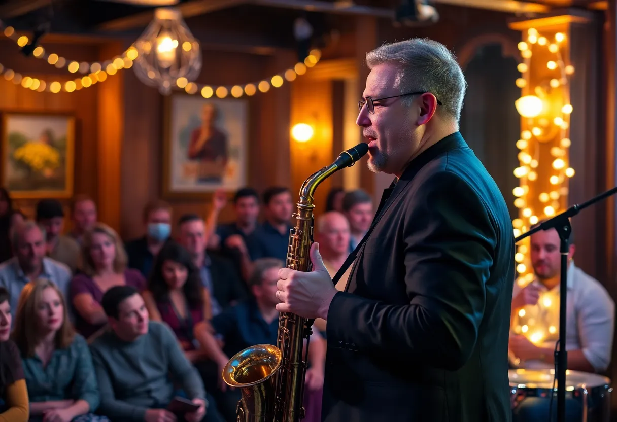 Renowned saxophonist BillyRay Sheppard performing at a concert