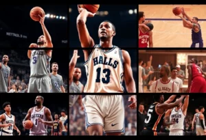 A collage of Chris Paul's notable moments in basketball.