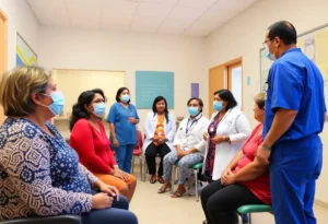 Healthcare professionals educating San Antonio residents about diabetes prevention