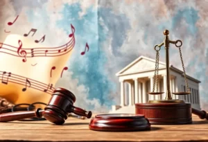 Artwork representing the connection between country music and law enforcement.