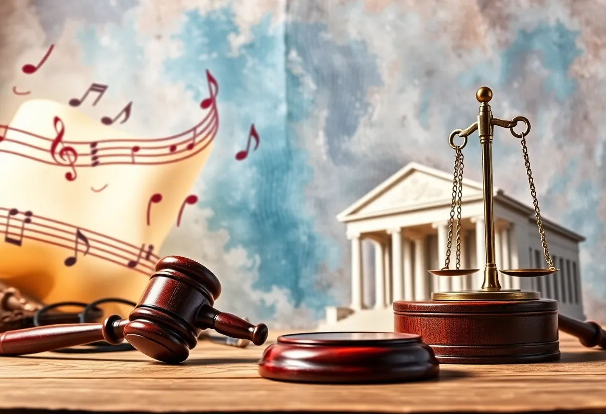 Artwork representing the connection between country music and law enforcement.