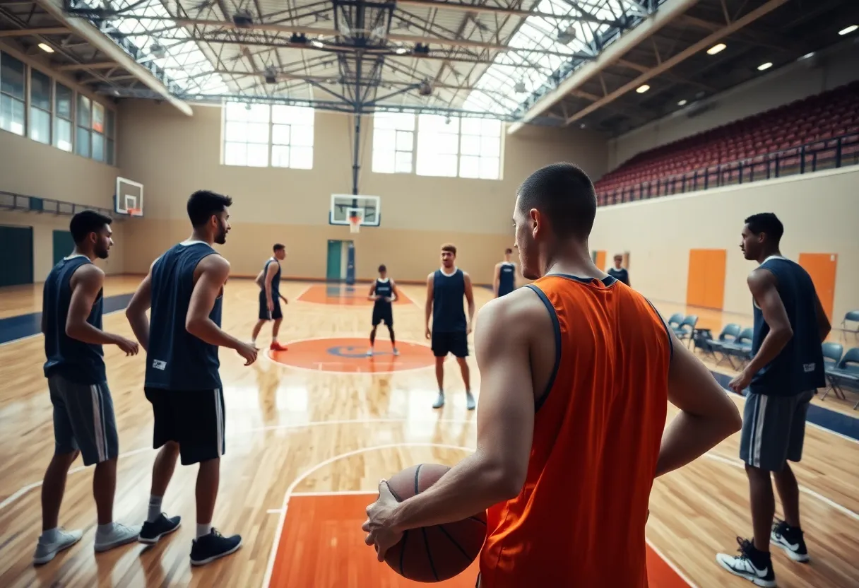 Dylan Harper practicing basketball