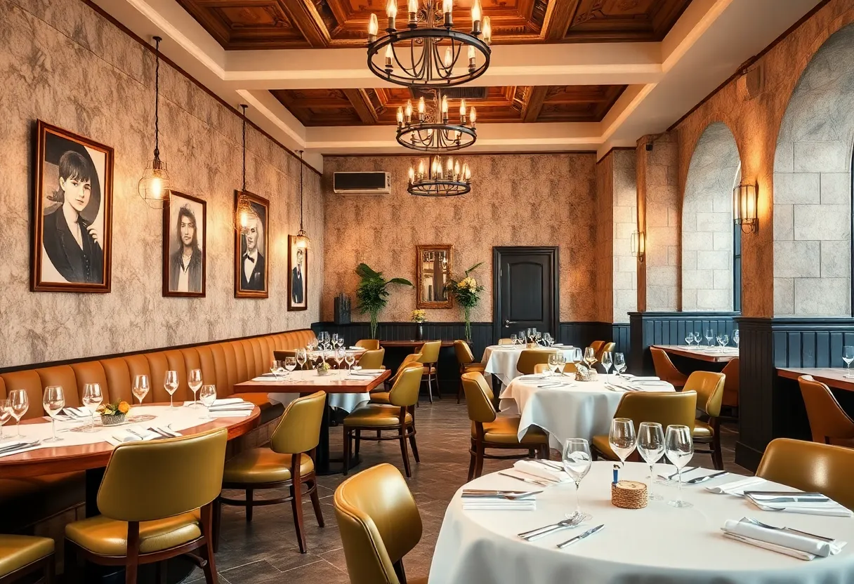 Interior view of Esencia Restaurant with elegant dining setup