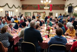 Families enjoying the H-E-B Feast of Sharing holiday meal