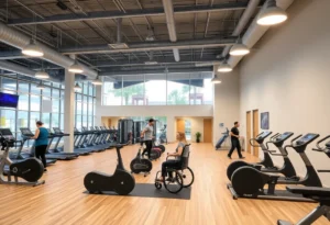 Rendering of an inclusive fitness center designed for all abilities