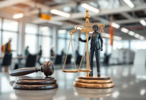 A symbolic representation of justice in a corporate environment.